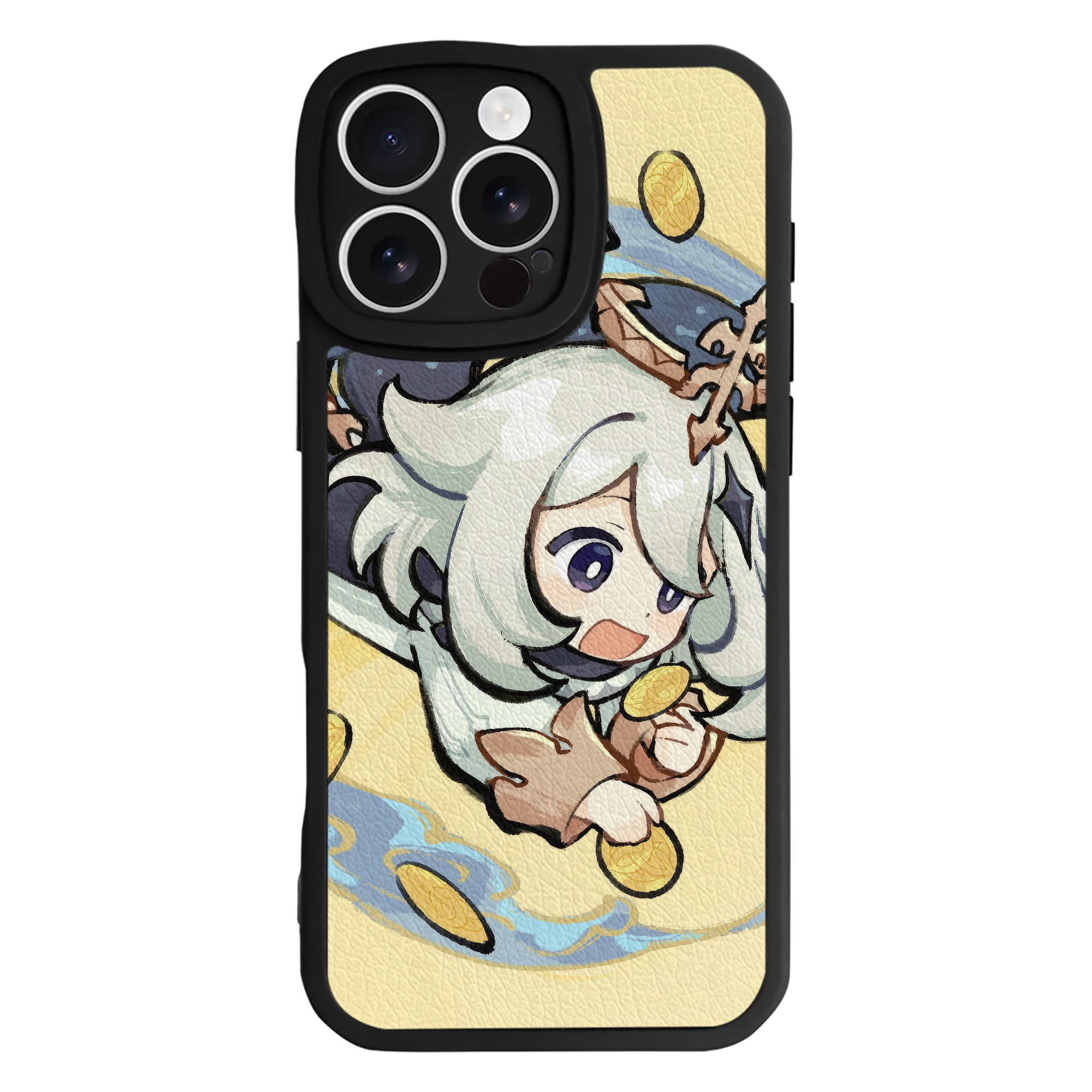 げんし神 genshin 【iPhone 16シリーズ対応】シリコンスマホケース（レザー調） 材質：シリコン